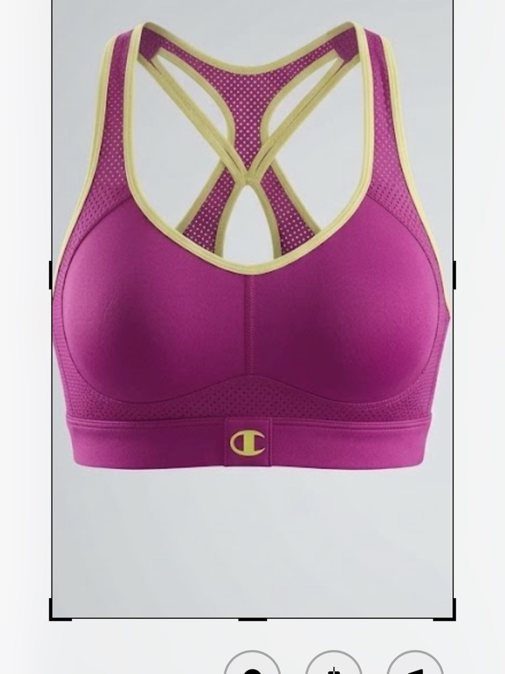 Champion Magenta Sports Bra with Cream Trim